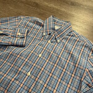 Brooks Brothers Shirt Mens‎ Small Blue Plaid Regent Non Iron Supima Cotton Adult